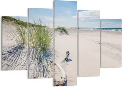 Produktbild von Bild auf Leinwand - Leinwandbild - 5 Teile - Mrzezyno Strand Meer - 150x100cm - Wand Bild - Wanddeko - Wandbilder - Leinwanddruck - Bilder - Wanddekoration - Leinwand bilder - EA150x100-4281