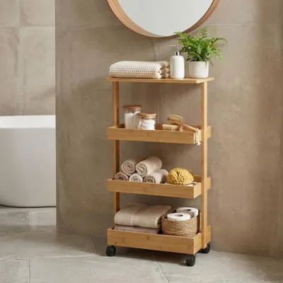 Produktbild von Küchenregal auf Rollen mit Ablagen HYGA, 87,5 cm