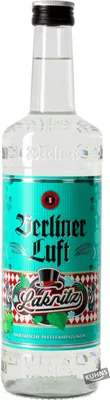 A bottle of Berliner Luft Lakritz Pfefferminzlikör.