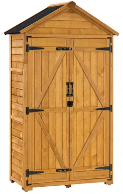 Productafbeelding van Tuinkast hout - Gereedschapskast - Waterbestendig - 48 x 90 x 178 cm - Naturel
