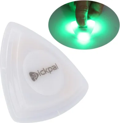 Obrázok produktu pre Svietiaci gitarový trsátko z potravinárskeho plastu s LED a dotykovým ovládaním, s vstavanou batériou (zelené)