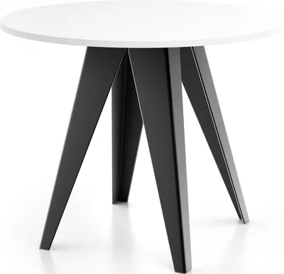 Obrázek produktu pro Jídelní stůl Glory v industriálním stylu - moderní, kulatý - rozkládací z 90 cm na 130 cm, kovové nohy s práškovým nástřikem, stůl do malé kuchyně - bílý