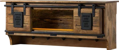 Image de MASSIVMOEBEL24 | Étagère murale en bois de Manguier / Bois de récupération 115x30x45 naturel laqué RAILWAY LUX #150
