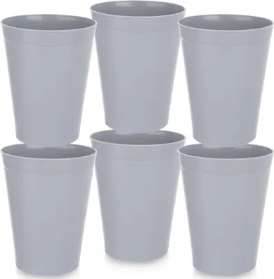 Productafbeelding van Grijze plastic bekers SANDY, 300 ml, 6 stuks.