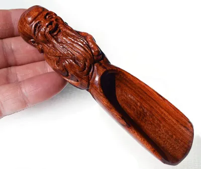 Holz-Teelöffel, handgefertigt, Drachenmotiv, 10 cm