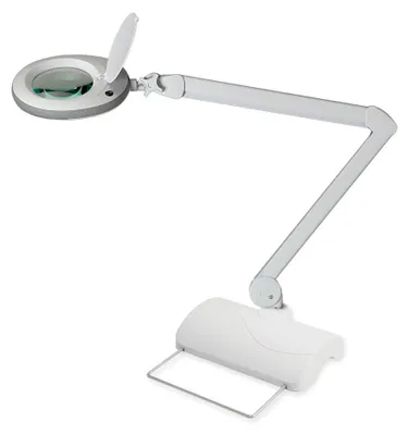 Image de Lampe loupe Lumeno LED 721X-MKIII, avec pied de table, 8 dioptries, gris