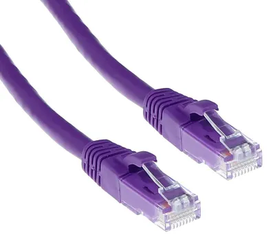 Imagen del producto de Cable ACT IS1705, 5 metros, Cat6, U/UTP (UTP), con conectores RJ-45 en ambos extremos, color púrpura