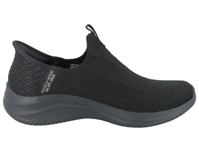 A black Skechers Slip-Ins sneaker is shown from the side against a white background.