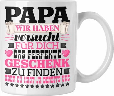 Produktbild von Trendation - Papa Geschenk Tasse Geschenkidee für Besten Vater Geschenk von Tochter an Vater Vatertag Spruch (Weiß)
