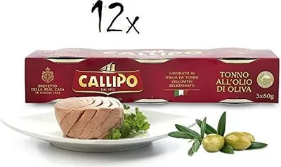Produktbild von 12x Callipo Tonno all'olio di oliva 3x 80g Italienisch Thunfisch in Olivenöl