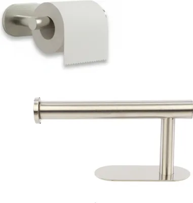 Produktbild von Toilettenpapierhalter Klopapierhalter Toilettenpapier Halterung Klorollenhalter Wandhalterung Ohne Bohren Edelstahl Selbstklebeband Standardpapierrollen Silber