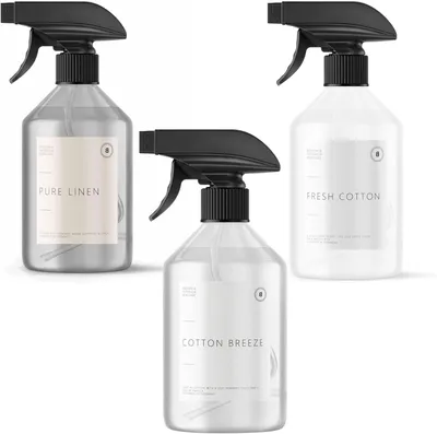 Produktbild von BOHORIA Premium Raumspray Set 3x500 ml – Frische Wäsche Duftset mit PURE LINEN, FRESH Baumwolle & Baumwolle BREEZE – Langanhaltender Raumduft