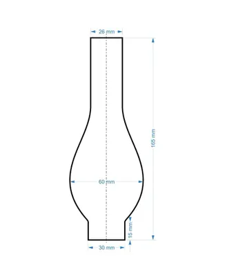 Obrázok produktu pre Sklenený cylindr na lampu Ø 30/165 – ručná výroba | Česká kvalita