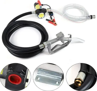 Produktbild von Dieselpumpe 175W Heizölpumpe Selbstansaugend Ölabsaugpumpe mit Schlauch Automatische Pistole 45L/min 12V(Gummi Auslassschlauch)