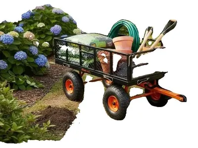 Produktbild von Gartenwagen, Metallkonstruktion, 180 kg Tragfähigkeit, Silber