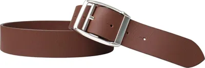 Produktbild von FRONHOFER Herrengürtel 4 cm, Gürtelschnalle silber lackiert, Narbenleder