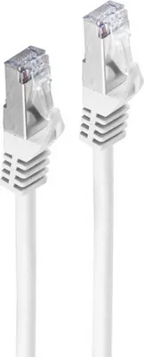 Produktbild von RJ45 Flachkabel m. CAT 7 Rohkabel slim weiß 0,5m