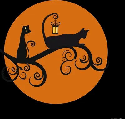 Produktbild von Katzen Kunstdruck Bild - Schwarze Katzen In Einer Vollmondnacht (80 x 60 cm)