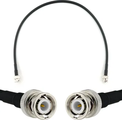 Immagine prodotto di cavo coassiale da BNC maschio a BNC maschio da 50 cm - cavo di prolunga HF-240 (equivalente a LMR 240) cavo jumper da 0,5 metri (50 Ohm) - cavo d'antenna per radio HAM Antenna radio CB WIFI