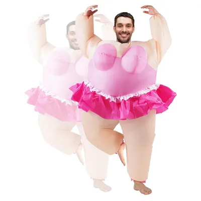 Produktbild von Aufblasbares Ballettkostüm, erwachsener aufblasbarer für Erwachsenen Party, Pink, Lustiger Clown