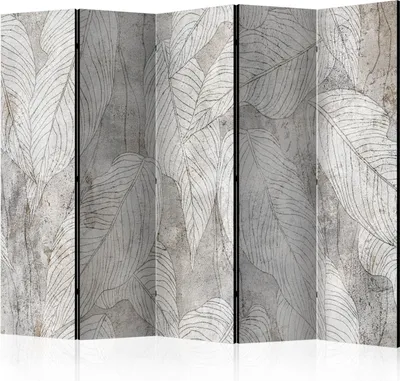 Immagine prodotto di Novità! Paravento decorativo parete divisoria parete fotografica parete spagnola XXL BANANA LEAVES BETON OPTICS 225x172 cm b-C-0954-z-c