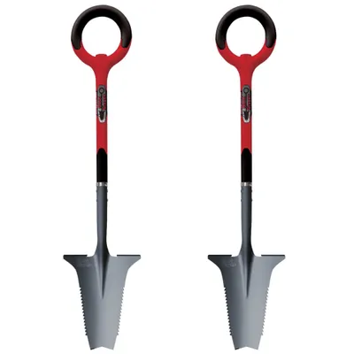 Produktbild von Root Slayer, Radius Garden - Wurzelspaten 2er Set, ergonomisch, Mehrzweckschaufel, Schneidspitze , rot - Aus der TV Werbung