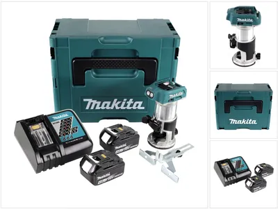Produktbild von Makita DRT 50 RMJ Akku Multifunktionsfräse brushless 18V + 2x Akkus 4,0 Ah + Schnellladegerät im Makpac 3