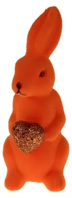 Hase-beflockt-Kunststoff-Herz