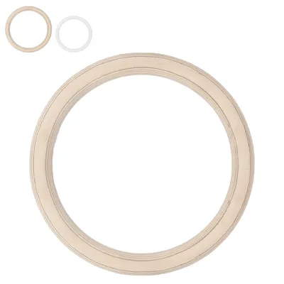 Produktbild von MAMOI® Holz Turnring, Gymnastikring ohne Gurte, Griff für Krafttraining und Gymnastik, für Innen- und Außenbereich, 100% ECO, hergestellt in der EU