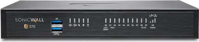 Zdjęcie produktu dla SonicWall TZ570, 4 Gbit/s, 1,8 Gbit/s, 2500 Mbit/s, 2000 Mbit/s, 750 Mbit/s, 44,7 BTU/h
