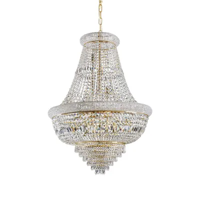 Produktbild von Klassischer Kronleuchter Dubai Metall-Kristall Messing 24 Lichter E14