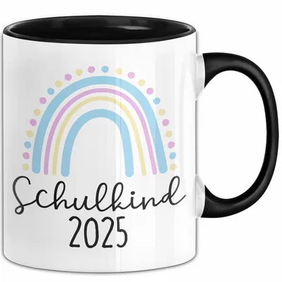 Produktbild von Trendation - Einschulung Mädchen 2022 Geschenk Tasse Schulstart 1. Schultag Schuleinführung Schulanfang Geschenkidee 2022 Schulkind Ich Glitzer Jetzt In Der Schule (Schwarz)