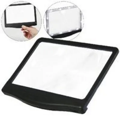 Obrázek produktu pro LED plochá lupa Profi: LED plochá lupa \Profi\" s obrovským pozorovacím okénkem, zvětšení předmětů až 300 % (3x), antireflexní ... Ideální pro čtení. Formát 28 x 22 x 3 cm."