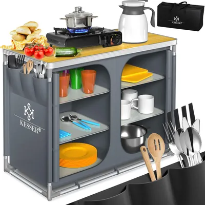 Produktbild von KESSER® Campingschrank, Campingküche mit Aluminiumgestell, inkl.Tragetasche , Kocherschrank für Camping , Campingmöbel , Outdoor