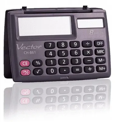 Zdjęcie produktu dla Vector KAV CH-861 pocket calculator  8 digits  87 x 58 mm  black
