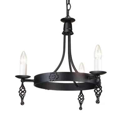 Immagine prodotto di Lampadario Belfry nero 3xE14x60W in metallo, dimensioni: 82x48x48 cm, IP20, Elstead