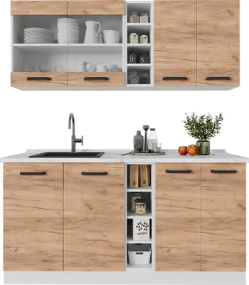 Obrázok produktu pre Mini kuchyňa Vicco R-Line Dub Goldkraft/biela 160 cm bez pracovnej dosky, Model 52228