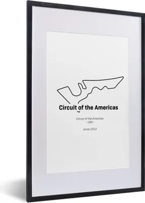 Produktbild von MuchoWow® Gerahmtes Poster Amerika - Rennstrecke - Formel 1 40x60 cm - Poster mit Schwarzem Bilderrahmen Wandposter Rahmen Foto Bilder - Poster in Rahmen