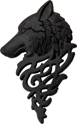 Produktbild von Vintage Damen Herren Wolf Revers Brosche Pin Kragen Schmuck Hemd Jeans Jacke Abzeichen-Schwarz