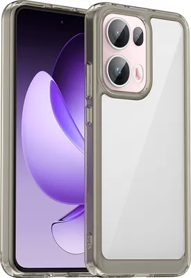 Image de Etui pour OPPO Reno13 Pro transparent, antichoc Etui de protection en silicone TPU gris titane