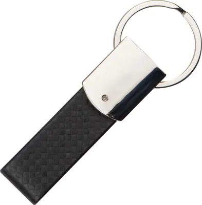 Produktbild von Eleganter Schlüsselanhänger / aus Metall / mit Karbon-Optik-Schlaufe