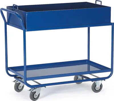 Produktbild von Rollcart Tischwagen mit 2 Blechwannen 300kg Tragkraft