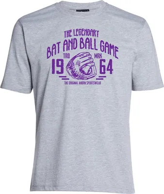Produktbild von Übergrößen T-Shirt Legandary Ball Game lila AHORN SPORTSWEAR grey melange 3XL