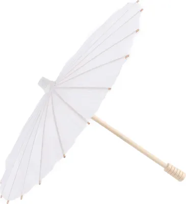 Zdjęcie produktu dla Biały papierowy parasol dekoracyjny Parasol szkolny Rekwizyt fotograficzny (30 cm)