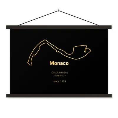 Produktbild von MuchoWow® Textilposter F1 - Rennstrecke - Monaco 120x80 cm mit schwarzem Rahmen - Wanddeko