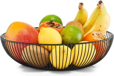 Immagine prodotto di Cesto portafrutta in metallo nero 28x8 cm