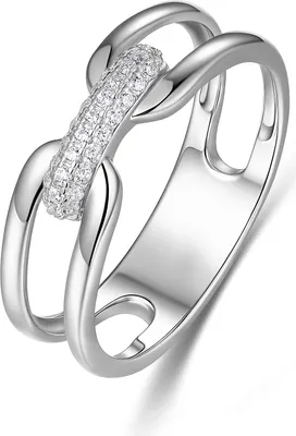 Produktbild von 9NB-1669-58 - New Bling - Zilveren Ring Open met Zirkonia - Zilverkleurig - Maat 58