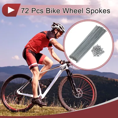 Produktbild von 72 Set 14G Fahrradspeichen 257mm Fahrradspeichen Aus Kohlenstoffstahl Verzinkt Silberton