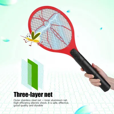 Zdjęcie produktu dla Bezprzewodowy zasilacz bateryjny Elektryczny rozpylacz much i komarów Bug Zapper Racket Zabójca owadów Czerwony