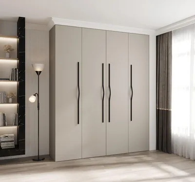 Produktbild von Kleiderschrank mit Regalböden 200/50 LORENA 2 - Kaschmir / Schwarz